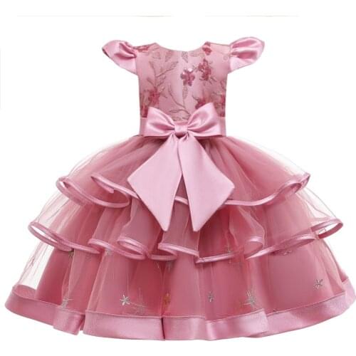 Girl floral dress summer vintage kid clothes robe fille pink dress princess vestidos roupa infantil menina sukienki