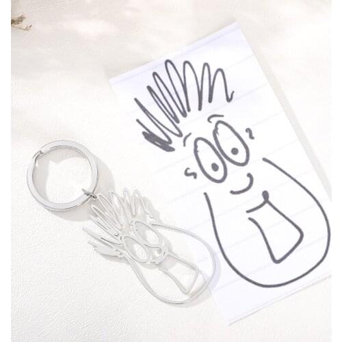 Custom Kids Drawing DIY Keychains Engrave Artwork Handwriting Stainless Steel Personalized Keyring Mother Kid Gifts Freeshipping