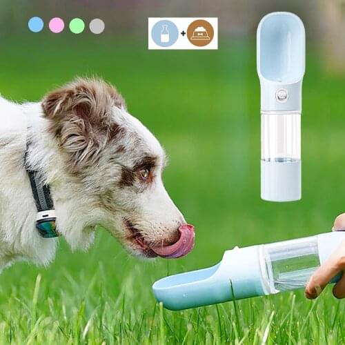 Portable Pet Water Bottle with Food Container 2 in 1 Pet Travel Bowl Puppy Dog Cat Outdoor Drinking Bottle Food Dispenser Feeder