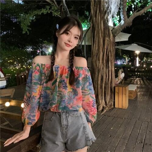 Shirt French Floral Puff Sleeve Short-sleeved Blouse Female Design Sense Niche Summer New Loose All-match Blouse