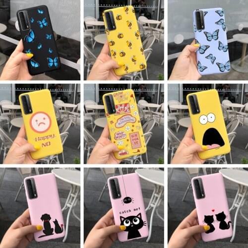 For Huawei P Smart 2021 Phone Case Cute Bee Cartoon Cat Silicone Back Cases Cover For Huawei P Smart 2021 PPA-LX2 Soft Covers