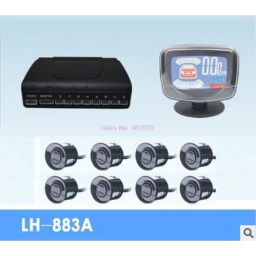 By DHL or Fedex 5sets Rear Front View Car Parking Sensors System Auto Vehicles Reverse Backup Radar Kit with LCD Display Monitor