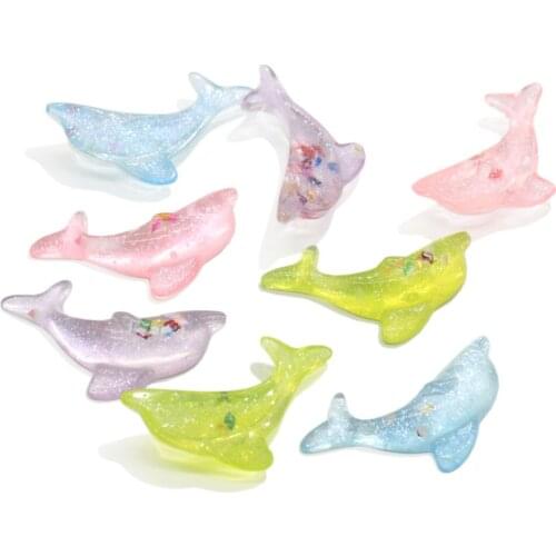 Mixed Clear Bling Resin Dolphin Flatback Cabochon Miniature Art Decoration Crafts Embellishments For Scrapbooking DIY