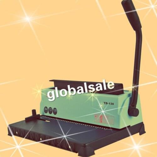 FREESHIPPING TD-130 Spiral Wire Binding Machine 34 Hole File Menu Tender Document Picture Photo Album Manual Punch Hole Bind Mac