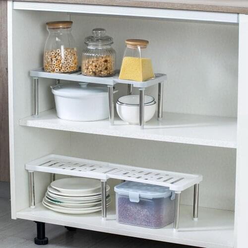 Extendible Kitchen Storage Rack Closet Shelf Dish Drying Rack Tableware Seasoning Bottles Holder Shelves Kitchen Sink Organizer