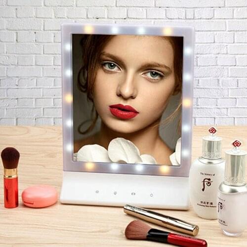 LED Makeup Mirror with Light Desktop Dressing Mirror Wall Mount Mirror New Beauty Mirror Home Mirror USB Powered Mirror