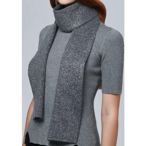 ENJOYFUR women winter scarf wool warm knitted long scarves shawl fashion bright silk female casual solid neckerchief 2020 new