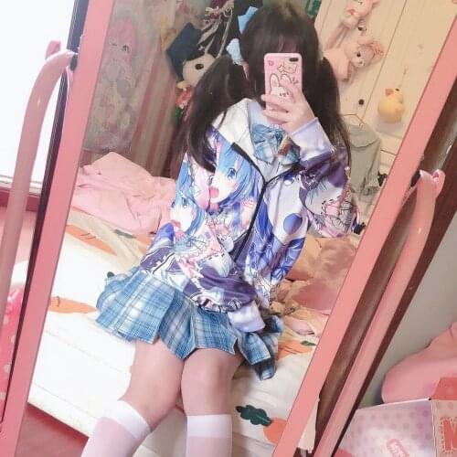 Student Cardigan Hooded Female Trend Cardigan Hooded Spring and Autumn New Korean Version Loose Qr Code Cartoon Print Thin