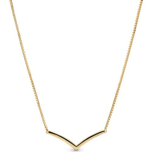 Authentic 925 Sterling Silver Shining Wish Fashion Necklace Fit Pandora Women Bead Charm Gift DIY Jewelry