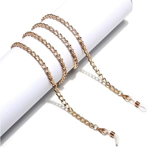 Gold Glasses Strap Metal Link Sunglasses Chain Necklace Cord Holder Rope Mask Lanyard