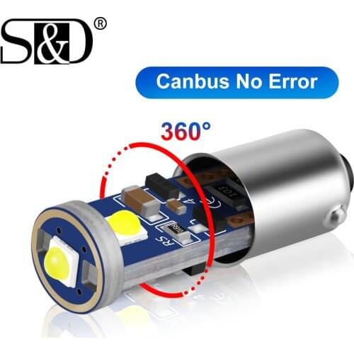 1pc Canbus BA9S T4W LED Bulb H6W T11 Car Lamp No Error Car Parking Lights Source Auto Interior Reading Dome Lamps White Red Blue