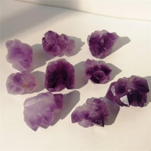 10PCS Natural Dream Amethyst Quartz Crystal Mini Rock Mineral Cluster Specimen Healing Aquarium Stone Home Decoration Crafts