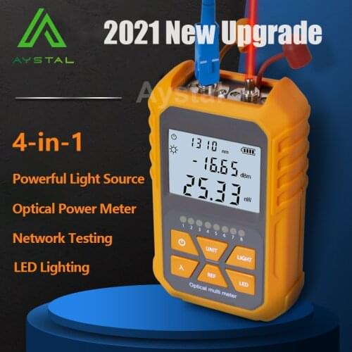 4 in 1 Optical Power Meter Visual Fault Locator Network Cable Test Lighting Fiber Optic Power Tester OPM with 5/15/20/30 KM VFL