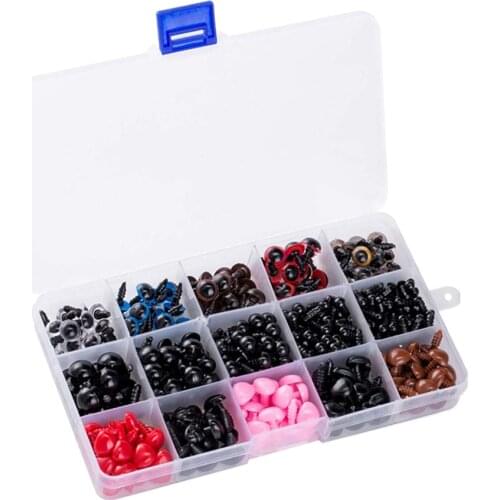 560pcs Mixed Color Eyes Plastic Nose Animal Crafts Noses for Bear Making Soft Toys Doll DIY Accessorie Craft Safety Eyes