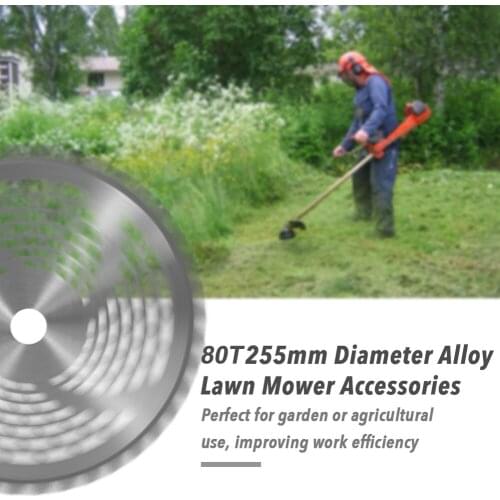 80T 255mm Alloy Lawn Mower Brush Cutter Trimmer Accessory with Adapter Accessories for Garden Farmland Weeding