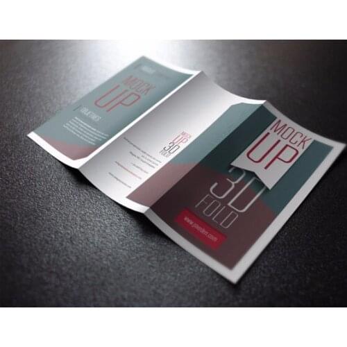 A4 size folder flyer, custom print all size Leaflet , Double Sided print ,colorful print posters make 3 fold for you , MOQ:1000
