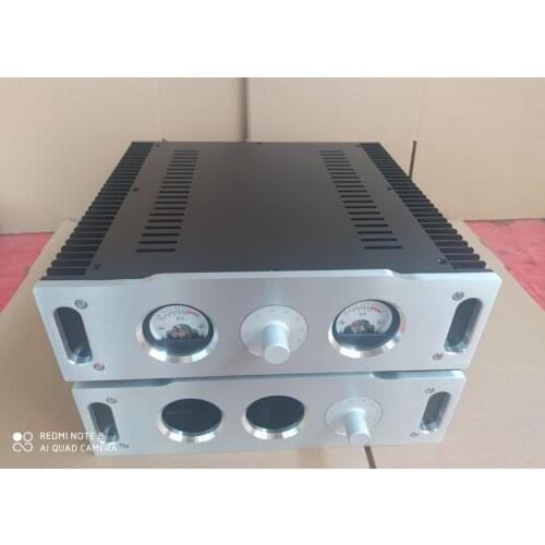 All aluminum VU Meter case/Post amplifier/ Power Amplifier/Class A/tube amplifier/amplificador audio/diy case(W320*D308*H90)