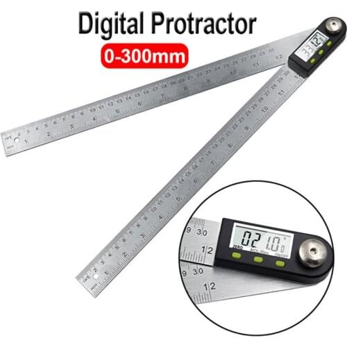 300mm 12" Digital Angle Ruler Finder Meter Protractor Inclinometer Goniometer Electronic Angle Gauge Stainless steel