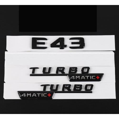 Gloss Black 3D Emblems for Mercedes Benz W204 W205 Coupe C43 E43 C63 W212 W213 E63 W222 S63 AMG 4MATIC V8 BITURBO