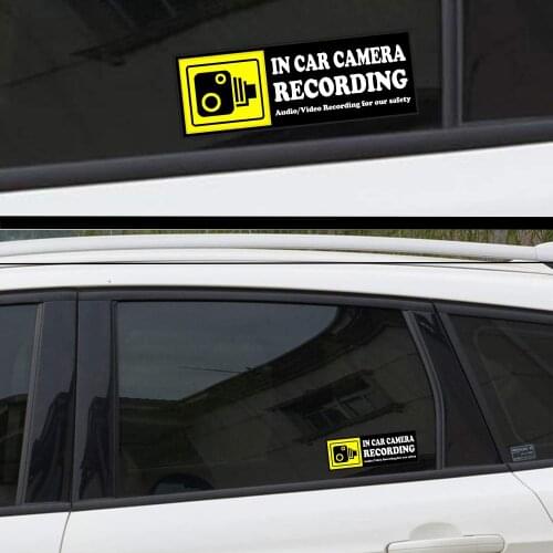 Camera Audio Video Recording Window Cars Stickers 4 Signs Removable Reusable Labels Bumpersfor Rideshare Taxi Drivers