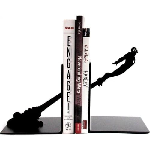 Cool Iron Man Personalized Book Stand Black Cartoon Characters Book End Creative Iron Man Books End Free Shipping