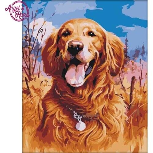 Square diamond embroidery oil dog,5d diamond painting animals full diamond mosaic pictures of rhinestones cross-stitch kits
