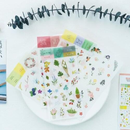 Kawaii Small Fresh Flower Cute Sticker Diary Sticker Decoration Mobile Phone Album Scrapbook Sticker Stationery Stitch