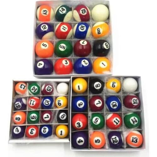 Mini Pool Ball Polyester Resin 25MM / 32MM/ 38MM Children Billiards Table Balls Set Kid Pool Ball Complete Set 16PCS