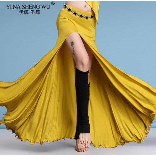 Modal Belly Dance CtumePractice Long Skirt Sexy Women Dance Wear Long Maxi Skirts Belly Dance Skirt Side Slit Wrap Dancing Wear