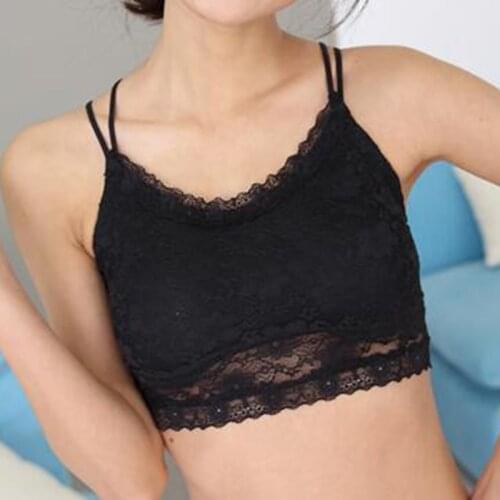 Fashion Sexy Black White Lace Tube Top Bra Crop Tops Sweet Cross Boob Tube Top With One Size Girls Women Underwear Gifts