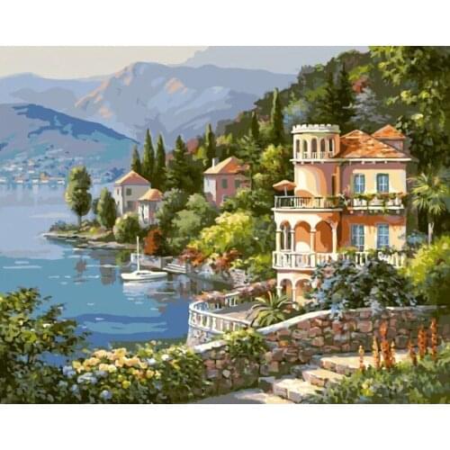 DRAWJOY Framed Picture Painting By Numbers Modern Landscape Home Decor For Living Room Hand Unique Gifts Picture Wall Art