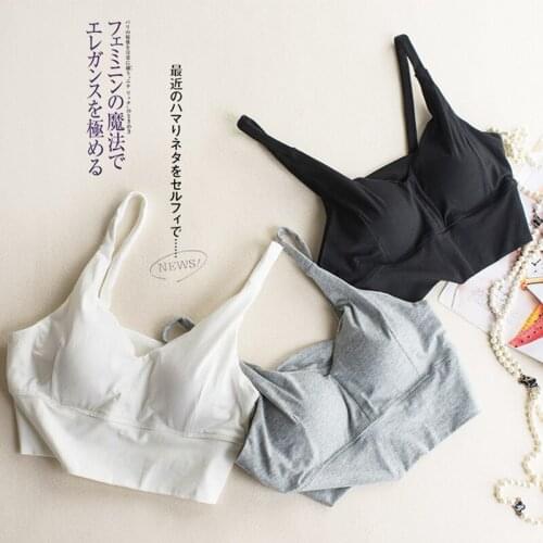 2017 summer new females cotton thin belt spaghetti strap pad short design wireless tube top underwear women