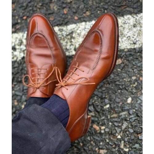 New Arrivals Fashion Mens Dress Pu Leather Lace-up Pointed Toe Design Vintage British Style derby Zapatos De Hombre AQ262