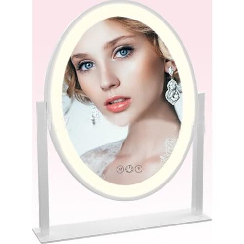 New arrivals hollywood style vanity makeup lighted mirror selfie mirror natural makeup ring Dimmable light mirror