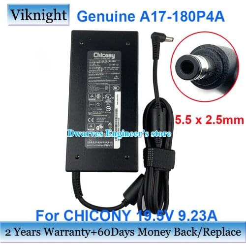 Genuine A15-180P1A A17-180P4A 19.5V 9.23A 180W AC Adapter For CLEVO P950HR N850HP6 MSI GS63VR GS43VR WS63VR GE72VR Power Charger