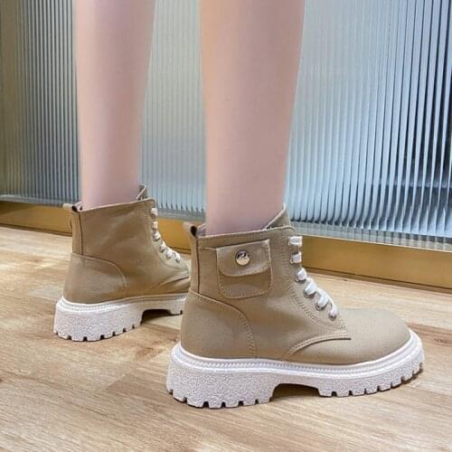 Autumn winter boots womens new wild fashion casual high canvas ankle boots for women zapatos de mujer womens sneakers shoes