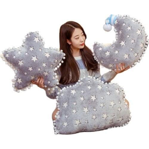 Hot Plush Sky Pillow Cloud Moon Star Plush Pillow Soft Cushion Kawaii Stuffed Plush Toys For Children Baby Kids Toy Girl Gift
