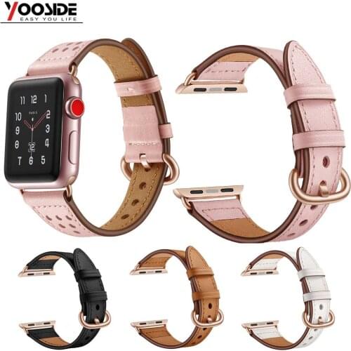 YOOSIDE Slender Design Genuine LeatherWatch Band Strap for Apple Watch Series 3/2/1 42MM 38MM Wristband Bracelet Women Men