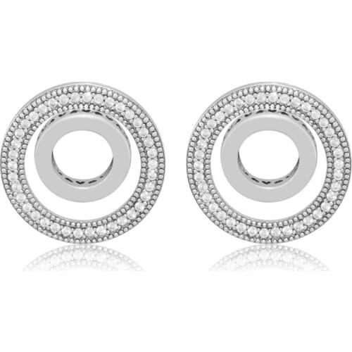 Forever Signature Earrings S925 Silver Jewelry Stud Earrings Birthday Gift for Sister Mother Friends E132