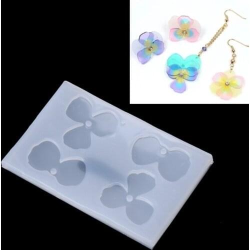 Silicone Jewelry Mold Flower Petal Earring Pendant Epoxy Resin Casting Mold Tool DIY Craft Silicone Transparent Mold