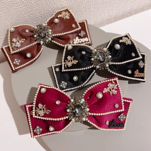 Big Rhinestone Crystal French Barrettes For Gilrs Korea Hair Accessories Hair Clips For Women Hairpin Hair Bows Headband
