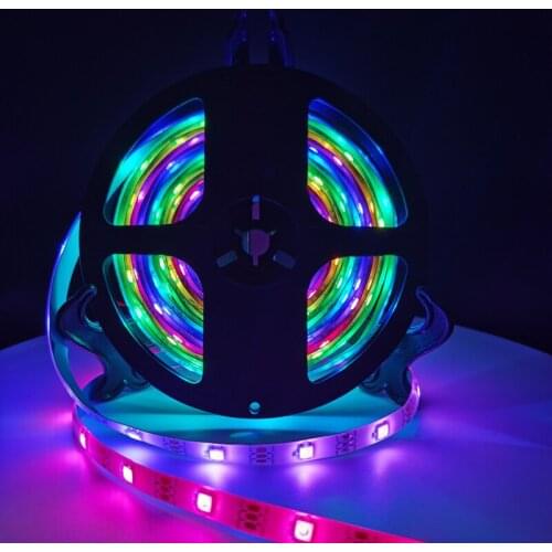 Dream Color ws2812 Addressable Pixel Tape RGB DC 5V Changeable LED Strip Light 5M DIY Multi Color White Black PCB