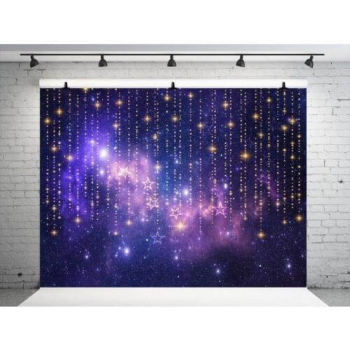 VinylBDS 10x10ft Blue Starry Sky Photography Backdrops Twinkle Twinkle Little Star Children Bokeh Dream Background For Photo