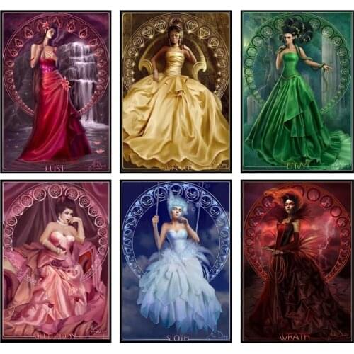 Embroidery Counted Cross Stitch Kits Needlework - Crafts 14 ct Aida Color DIY Arts Handmade Home Decor - Lust Girl Collection