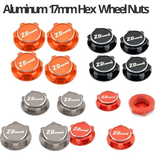 ZD Racing RC Car Aluminum 17mm Hex Wheel Nuts Dustproof Anti-Skid Non-Slip for 1/8 Traxxas X-Maxx Summit E-Revo ARRMA Buggy