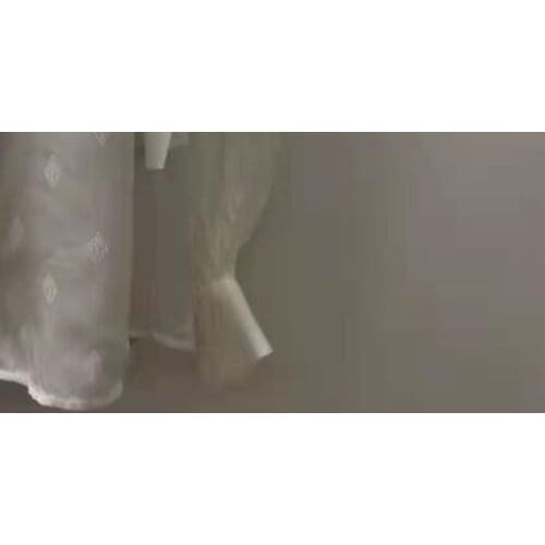 Women White Long Sleeve Shirt 2021 Spring Casual Satin Lantern Sleeves Elegant Office Ladies White Blouse