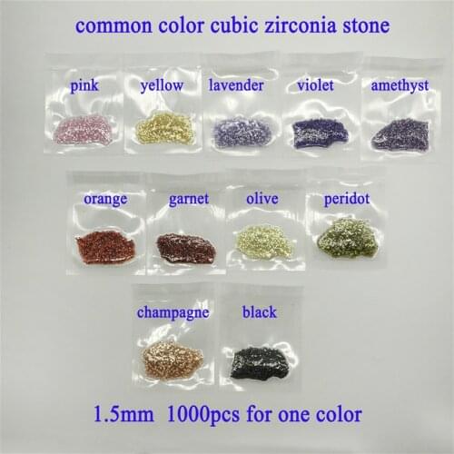 0.8-2.5mm colors round shape cubic zirconia loose cz stone 1000pcs per bag