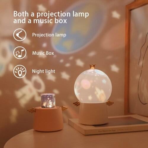 1PC Colorful Guardian Angel Starry Sky Projection Lamp 360 Degree Rotating Music Night Light FastShipping Dropship Highquality
