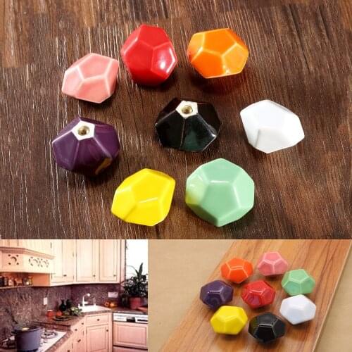 1pc Ceramics Door Knobs Cupboard Furniture Handle Drawer Cabinet Pull Handle Knobs Furniture Decor Furniture Fittings With Screw