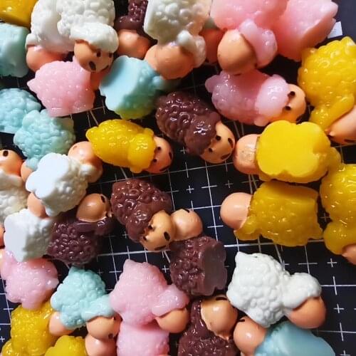 1pcs/lot resin solid lovely sheep cartoon 22mm fairy garden gnome moss terrarium decor crafts bonsai home DIY A110